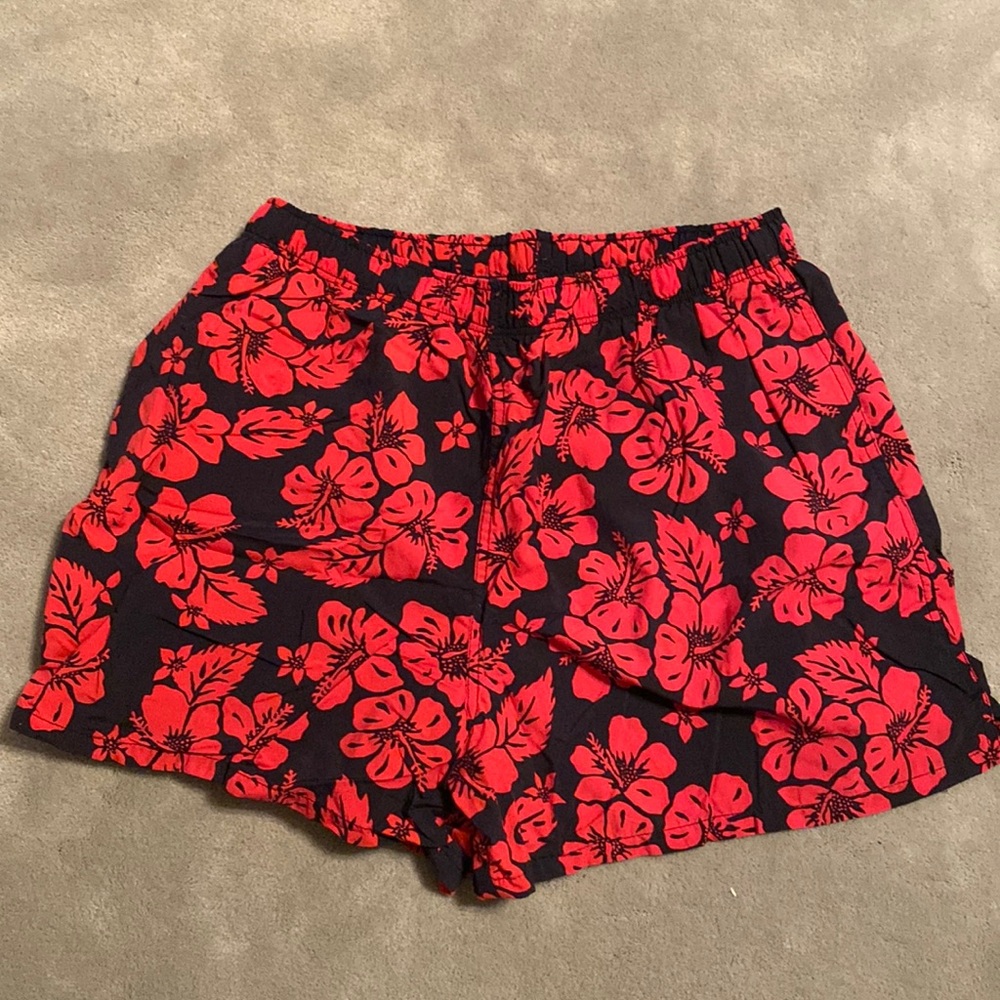 Lands’ End Mens Swim Trunks | Color: Red & Navy | Size: L 36-38